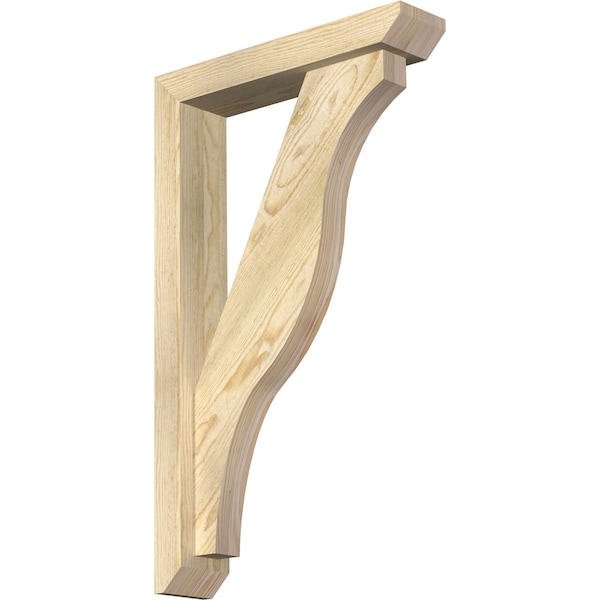 Ekena Millwork Funston Slat Rough Sawn Bracket w/ Offset Brace, Douglas Fir, 4"W x 18"D x 30"H BKT0402X18X30FST06RDF - main